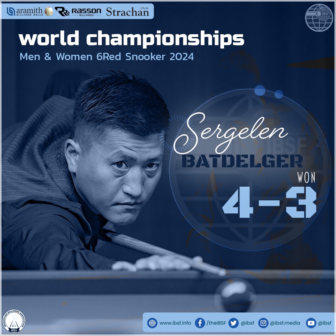 ibsf's tweet image. Mongolian players had a strong showing on Day 1 of the IBSF World 6Red 2024

READ MORE: ibsf.info/news/138/mongo…

#worldchampionship #6Red #snooker #mongolia #ulaanbaatar #worldsnooker #world6red #WeAreIBSF