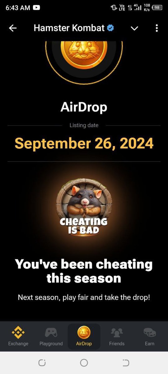 ArifMd99334's tweet photo. 🤬 Everyone should delete the 🐹 Hamster Kombat game, and until 'Cheating is Bad' is removed 🚫 from my brothers and they are given the airdrop, 🛩️ no one should play any season of Hamster Kombat. Until then, no one should download their game. 👍

#deletehamsterkombatgame https://t.co/rG5nmKqVB6