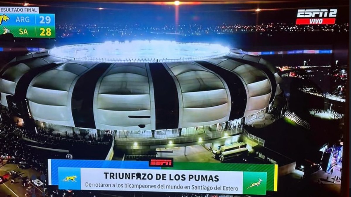 Santiago Del Estero , una vez más , a la altura de semejante evento internacional. 
Ganándole Los Pumas a los Bicampeones 
Sin dudas se están haciendo muy bien las cosas  . 
Otra gran gestión de <a href="/GZamoraSDE/">Gerardo Zamora</a> <a href="/GobiernoSDE/">Gobierno de Santiago del Estero</a>