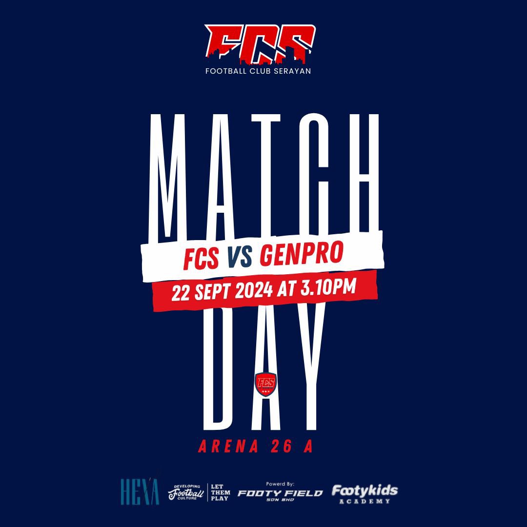 fcserayan's tweet photo. LIGA @faselangormy FAS JUNIOR U16 ROUND 16

FC SERAYAN 🆚 GENPRO

🗓️ 22 SEPT 2024
⏰ 3.10PM
🏟️ ARENA 26 A

Partnership By :
@footykidsMY 
@hexatailor https://t.co/lWHl6seFWQ