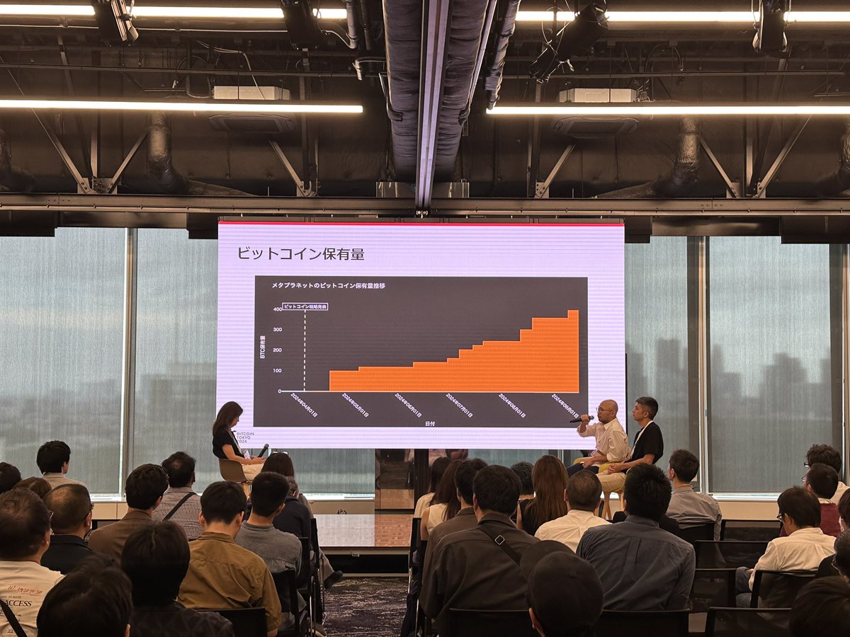 Bitcoin Tokyo 2024でメタプラネットのビットコイン戦略について登壇している社外取締役の衛藤 バタラ！