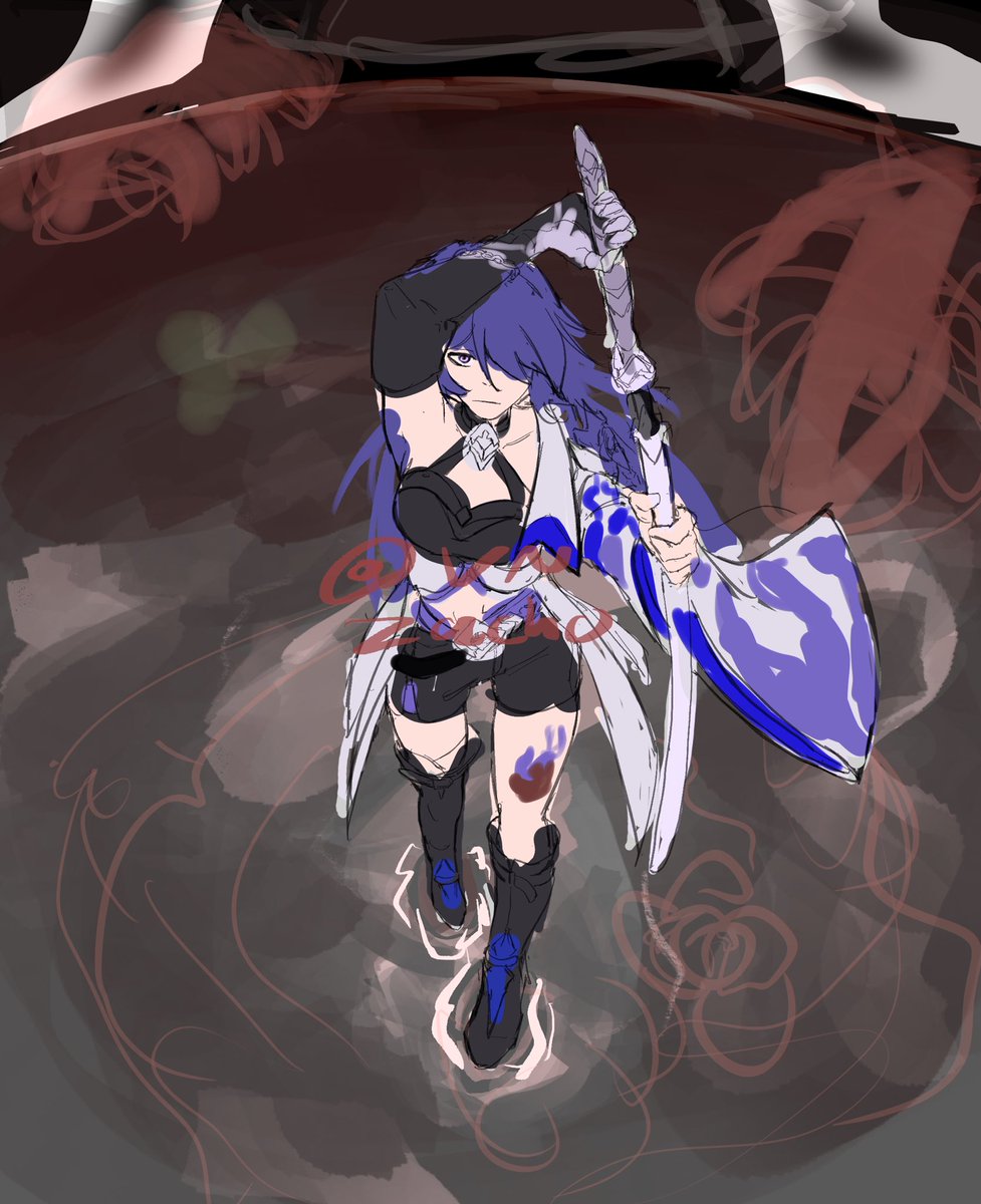 #Acheron #HSR #procreateart 
WIP