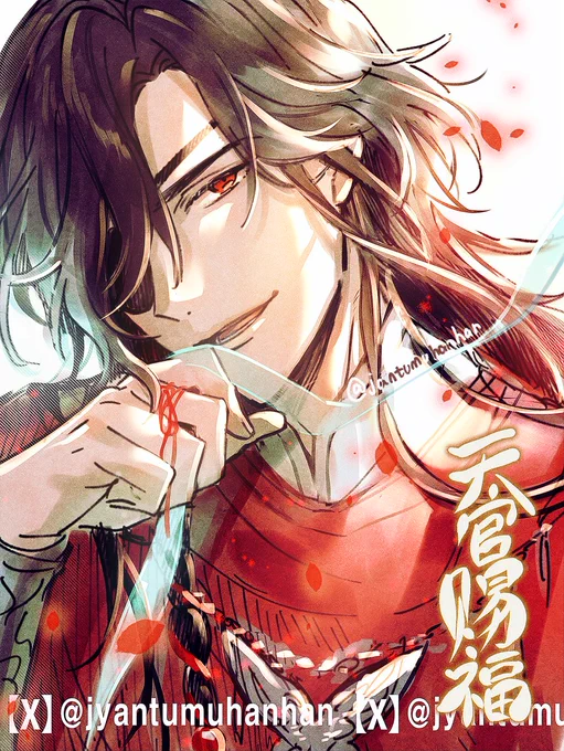 謝憐のリボンは持たせたいよね並べる事に意味がある用に前描いたやつ#TGCF  #天官賜福 