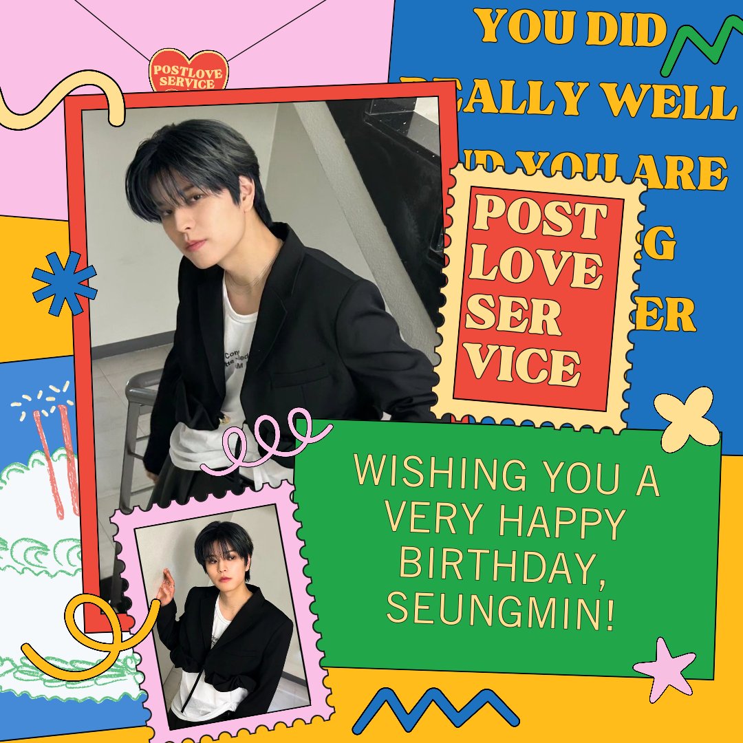 PostLoveService's tweet image. On this special day, as the sun rises to greet another year of your life, Happy Birthday, Seungmin! May this year be filled with endless joy, laughter, and unforgettable moments. May your dreams soar as high as the stars and may every wish you make find its way to fulfillment.