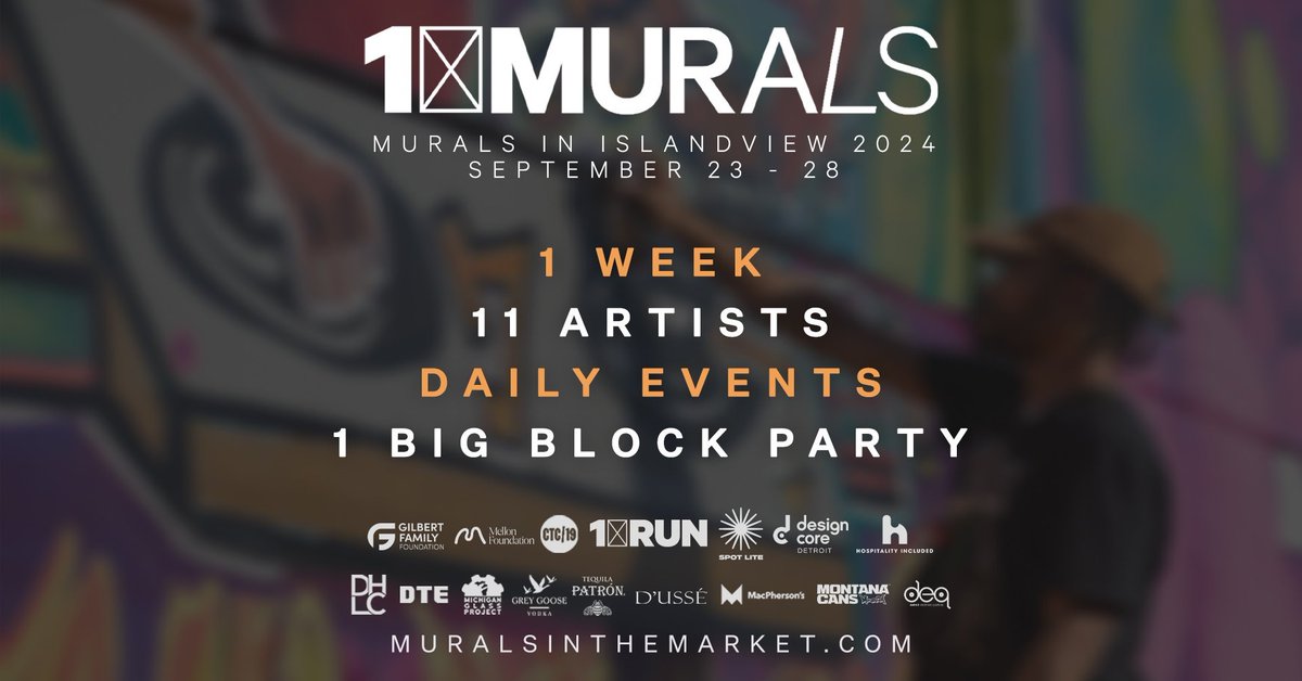 ShowMeDetroit's tweet image. The week long festival kicks off September 24 and concludes with a giant Design Core Detroit’s Month of Design block party in front of Spot Lite on Saturday, September 28 from 1-8pm.

Details: muralsinthemarket.com