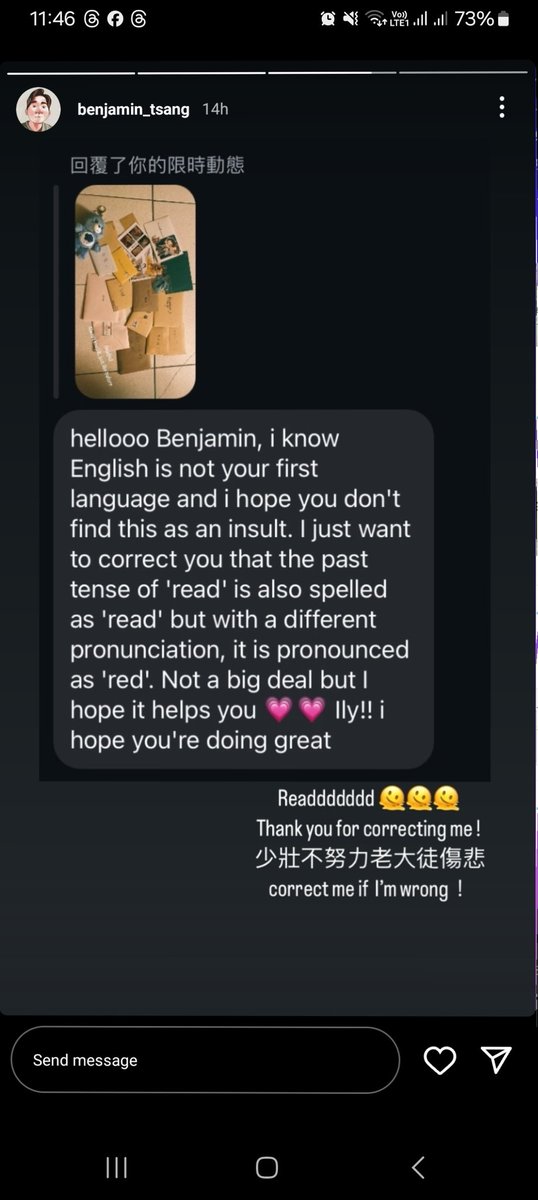 fangirl___feels's tweet photo. The respect I have for tlhis Lad.

This make me love hom even more.

H's  just a sweetheart.

#BenjaminTsang  #ZengXiangzheng #TheOn1yOne. https://t.co/7hUS5C4k62