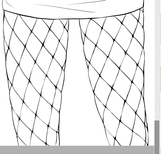 網タイツ描くのむずい 