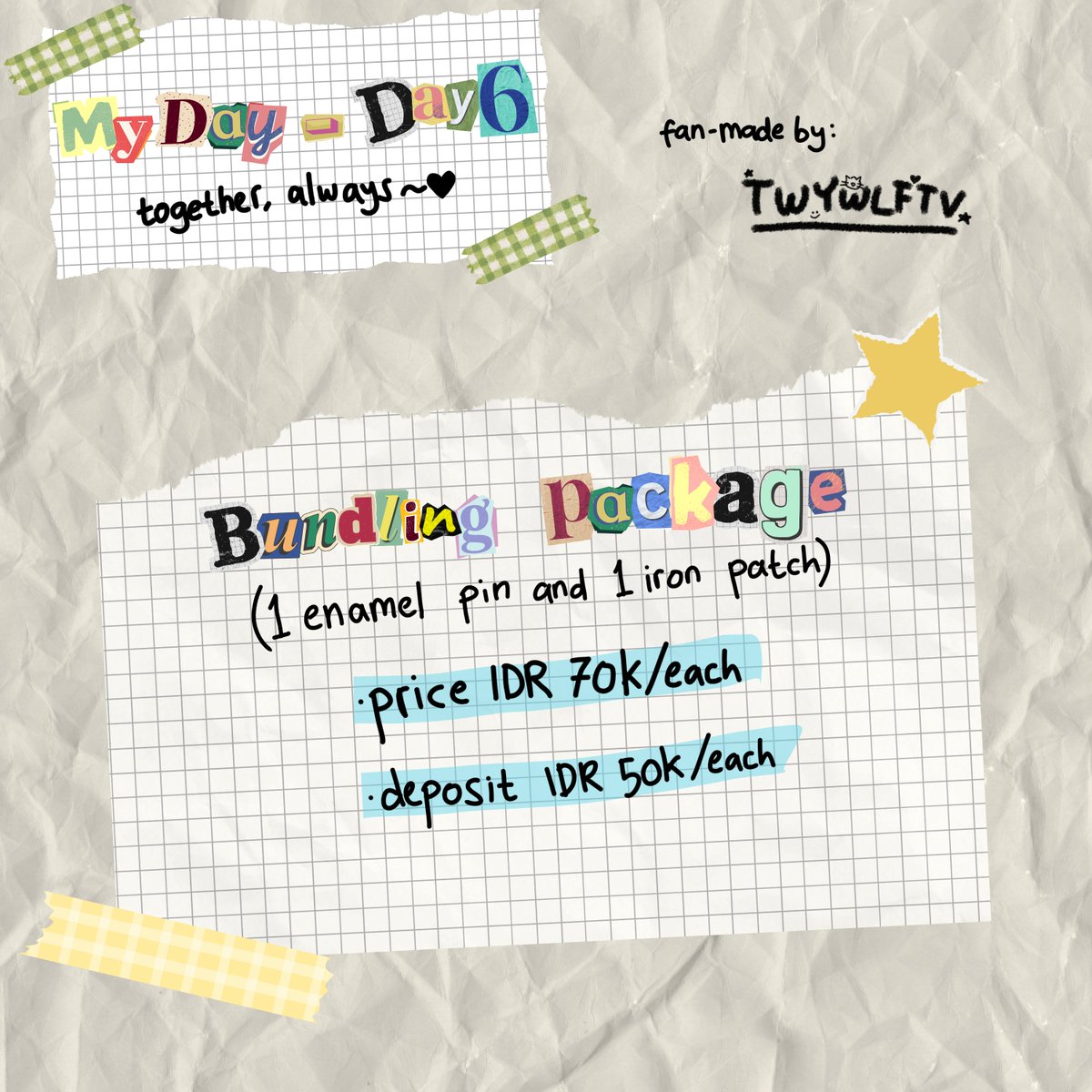 TWYWLFTV's tweet photo. RTs & shares are appreciated🤍
Open PO
My Day-Day6 clover enamel pins & embroidered iron patches are available to adopt🍀
📆September 22nd - 28th 2024, 10 PM WIB
📝Order here: https://t.co/qqiuau6nH1
#WTSDay6Stuff #Day6TradingIna #Day6 #DAY6_3RD_WORLDTOUR @DAY6TradingINA https://t.co/gQaDDsSMmY