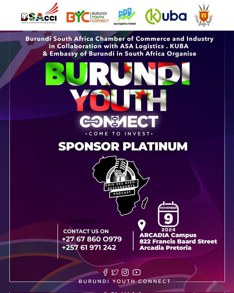 Burundi Youth Connect🇧🇮💡 (@bconnect52210) on Twitter photo We are proud to announce Voix des Afro as a
Burundi Youth Connect Associate Sponsor
Voixdesafros, based in the vibrant city of Montreal, <a href="/ChambreCom/">Chambre de Com.& de l’industrie Burundo-Canadienne</a>
<a href="/serysson2004/">Sereine M Nkuye (SM Consultation et Services)</a>
<a href="/adelardmugisha2/">adelard mugisha</a>
Register for a free ticket here and get unlimited access to our conference:burundi-youth-connect.ksquad.dev We are proud to announce Voix des Afro as a
Burundi Youth Connect Associate Sponsor
Voixdesafros, based in the vibrant city of Montreal, <a href="/ChambreCom/">Chambre de Com.& de l’industrie Burundo-Canadienne</a>
<a href="/serysson2004/">Sereine M Nkuye (SM Consultation et Services)</a>
<a href="/adelardmugisha2/">adelard mugisha</a>
Register for a free ticket here and get unlimited access to our conference:burundi-youth-connect.ksquad.dev