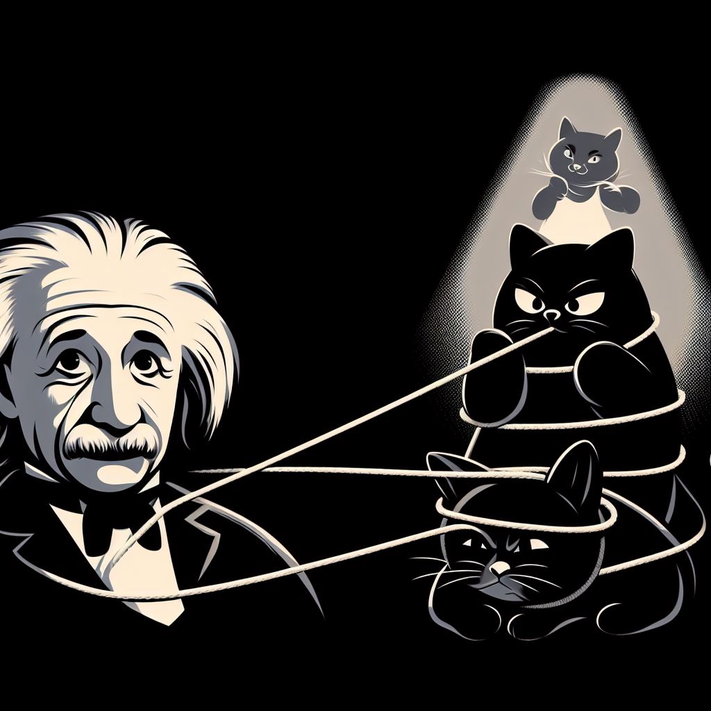 BeezyLori34886's tweet image. “Schrödinger’s cat walks into a bar… and doesn’t. Meanwhile, Einstein and the string theorists are still arguing over whether the bar even exists. #Quantum #PhysicsHumor