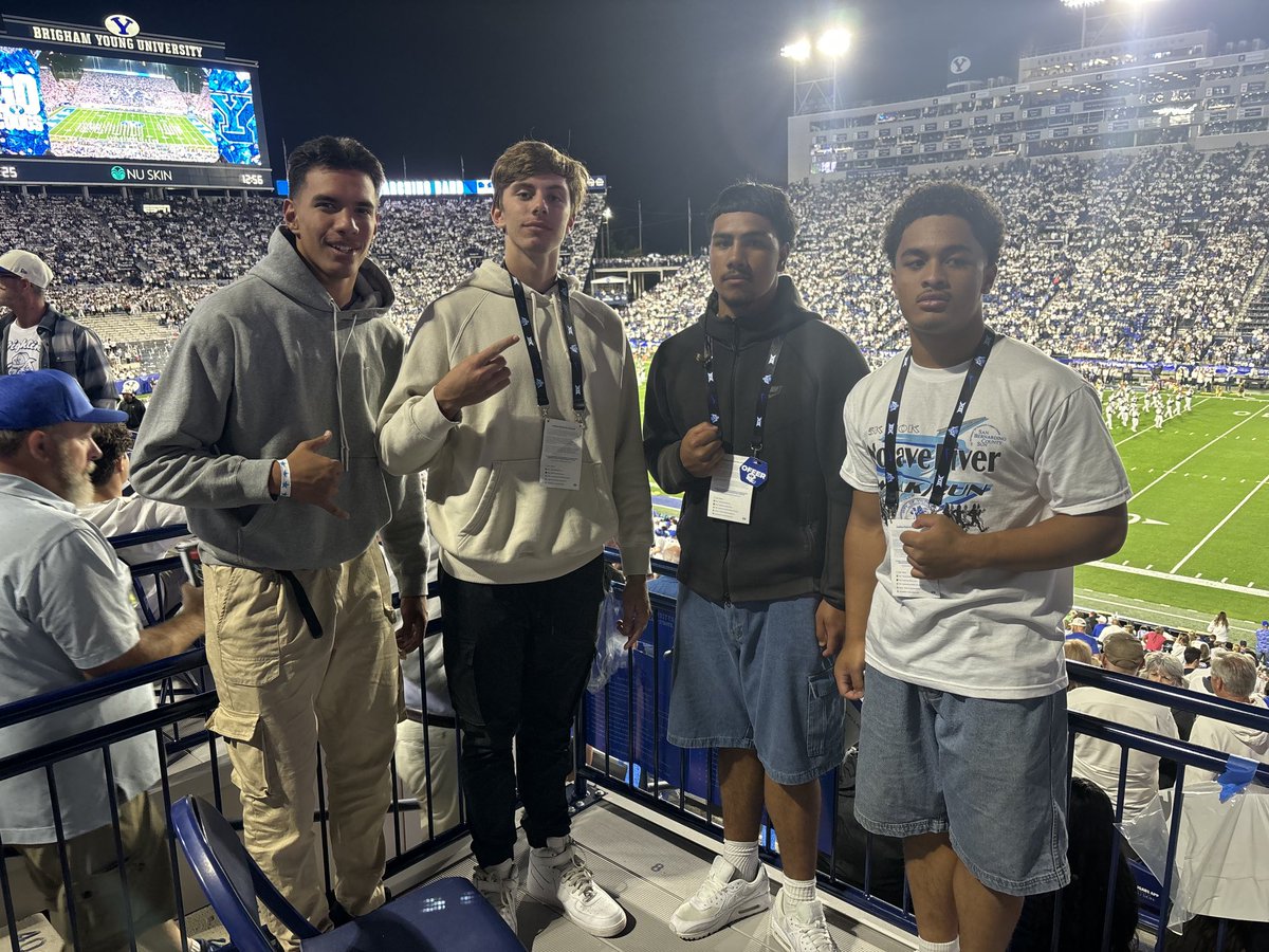 Aidan (Brouhard) Welchman 26 QB 6’5 210 @OTBElites (@aidanwelchman) on Twitter photo Me and my boys <a href="/sunia_fifita/">Sunia Fifita</a> @laauli_figiel <a href="/IfoPili/">Ifo Pili Jr.</a>
@BYUFootball Leads 24-6 on @KstateFB at the half
Ty BYU for bringing us out to watch the game!!! <a href="/GrangerFB_WVC/">Granger Football</a> Me and my boys <a href="/sunia_fifita/">Sunia Fifita</a> @laauli_figiel <a href="/IfoPili/">Ifo Pili Jr.</a>
@BYUFootball Leads 24-6 on @KstateFB at the half
Ty BYU for bringing us out to watch the game!!! <a href="/GrangerFB_WVC/">Granger Football</a>