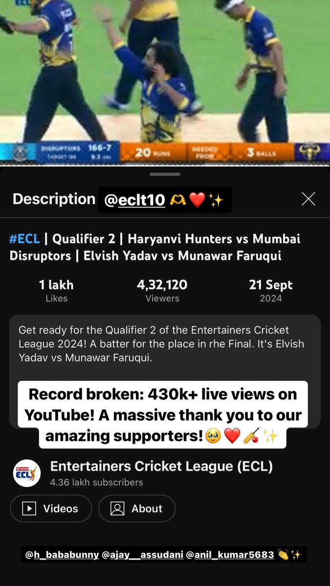 theaashu_02's tweet photo. ECL Record Break #Systemm 🔥
#ElvishYadav #ElvishArmy 
#HaryanviHunters https://t.co/S2AIjU90zY