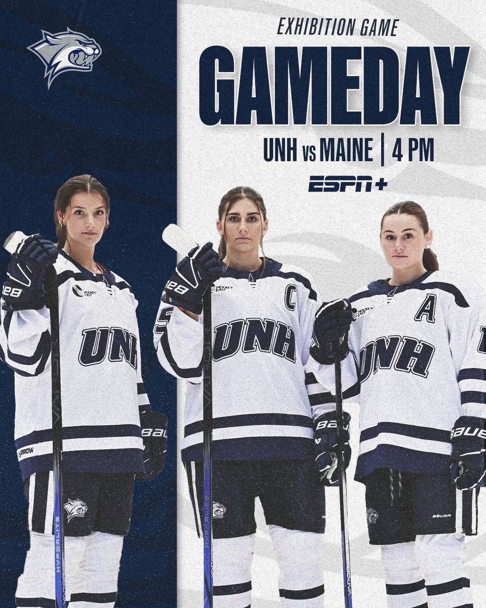 UNHWHOCKEY's tweet photo. 🏒 GAMEDAY 🏒

We face off against Maine in an exhibition game this afternoon at the Whittemore Center at Key Auto Group Complex!

Game Day Central ➡️ https://t.co/6JEaCV0utH

#BeTheRoar https://t.co/pPsLH1hUOG