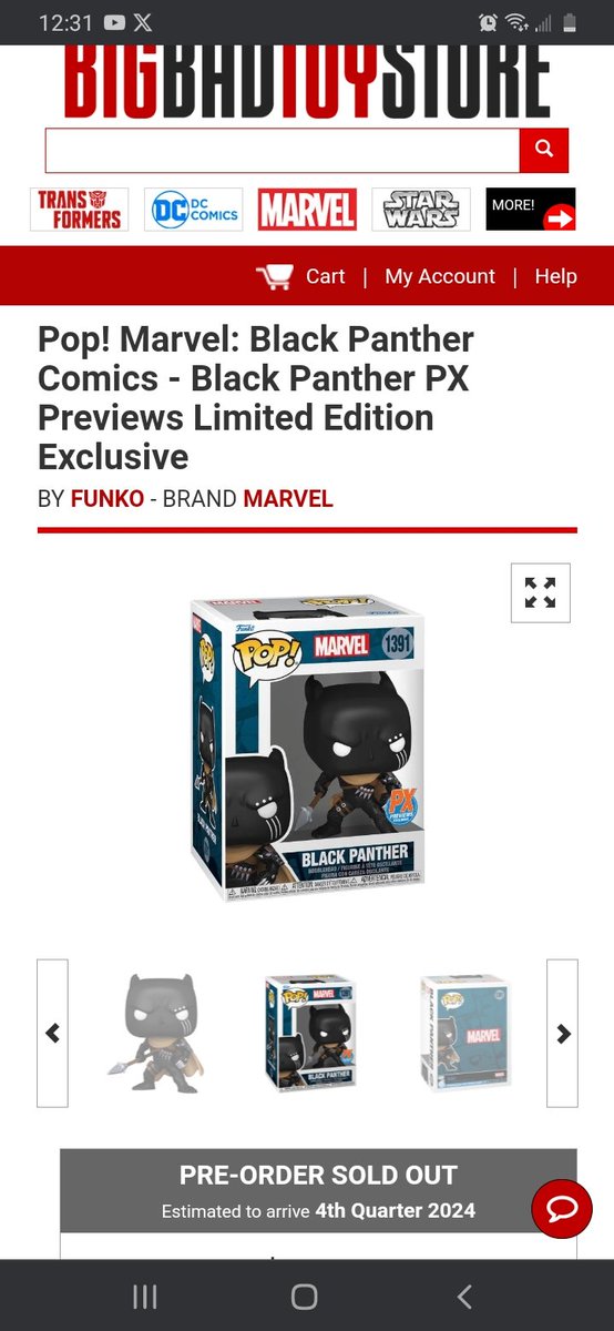 7788ronnie's tweet photo. I'm so mad at myself I just found out that this Funko Pop is sold out I didn't even know that it was on the website of the big bad toy store I have been looking for it for at least a week now. #RecastTchalla #BPFG #yibanbe 🤬🤬🤬🤬 https://t.co/WoKt9NXJDs
