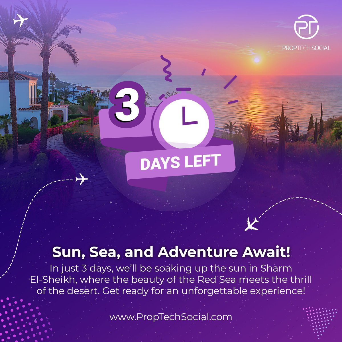 PtekHolding's tweet image. 🌞 3 days left for the Sharm El-Sheikh event! Sun, sea, and networking await 🌊. Join us on 25th Sept for an unforgettable experience! 

 PTEK.ai | buff.ly/3PF1u2n .

#PropTechSocial #SharmElSheikhEvent #RealEstateInnovation #SunAndSea #AdventureAwaits