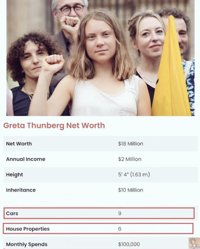White_Hunters's tweet photo. 🌎 La niña defensora del clima:

💵 Patrimonio: 18 millones de dólares
🚗 Vehículos: 9
🏡 Propiedades: 6

¡Qué hipocresía el activismo marxista!
📢 Financista @georgesoros https://t.co/HbmHYrqn3p