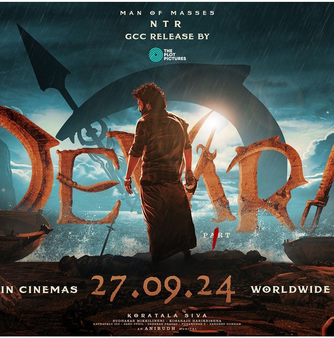 JaseelMhd_GOAT's tweet photo. #Devara Release Poster For Middle East! #PlotPictures Release! @tarak9999 @Hamsinient https://t.co/dZMOplrz6Q