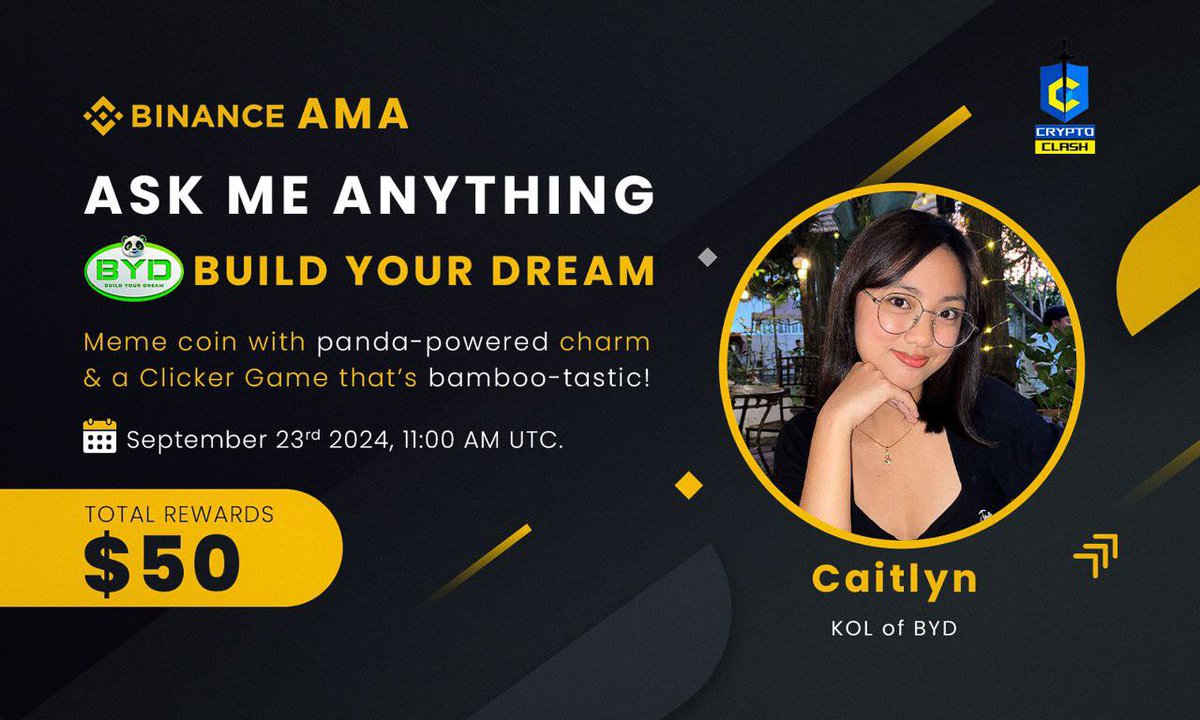 byd_meme's tweet photo. 🐼🚀 Hey BYD Fam! Join us for our #BinanceLiveAMA on Sept 23rd at 11 AM UTC! 🎉 

💰 50 $USDT up for grabs! (5 winners, $10 each)  
📝 Segments: Project Intro + Community Q&A  

🎙️ Guest: Caitlyn - BYD KOL bringing the panda vibes! 🐼🔥

➡️ https://t.co/RHARWAbCCp

Rules: Join the live, stay till the end, and retweet! Let’s show ‘em what BYD is all about! #BYD #PandaPower #CryptoAMA