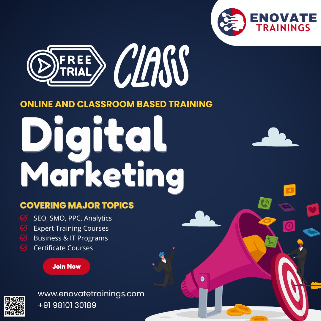 enovatetraining's tweet photo. 🎓 Ready to transform your career in Digital Marketing? 🚀
Request a online free trial class on our website without any obligation to enroll into the course.

Choose from Online and Classroom-based Training tailored to your needs! Build a solid foundation with our beginner course https://t.co/domvPRvRbT