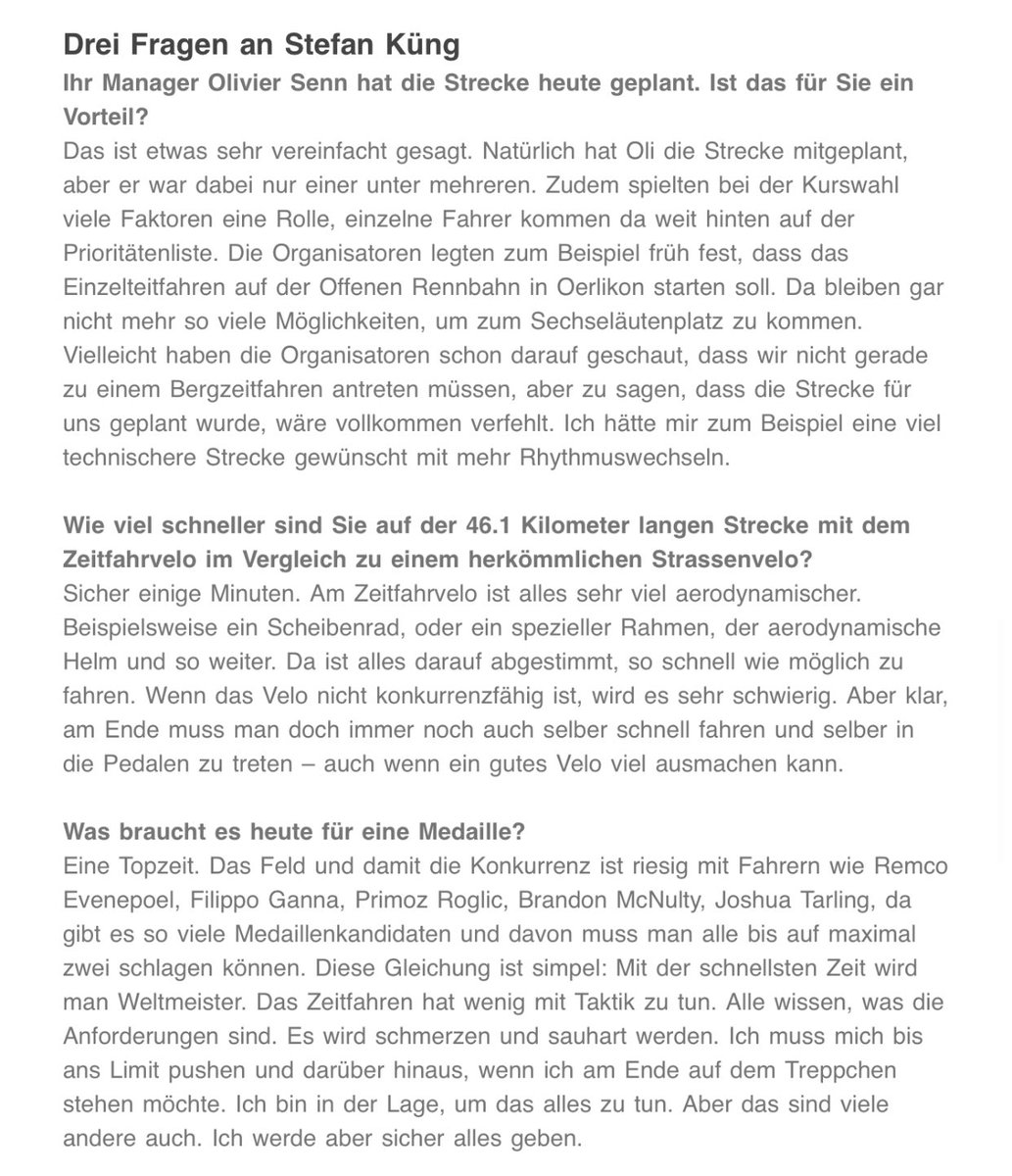 Gruppetto-Magazin (@gruppettomag) on Twitter photo 3 Fragen an <a href="/stefankueng/">Stefan Küng</a> vor dem heutigen Zeitfahren der <a href="/zurich2024/">Zurich 2024</a>
➡️ Auszug aus unserem täglichen Newsletter während #Zurich2024 . #gruppettodaily 3 Fragen an <a href="/stefankueng/">Stefan Küng</a> vor dem heutigen Zeitfahren der <a href="/zurich2024/">Zurich 2024</a>
➡️ Auszug aus unserem täglichen Newsletter während #Zurich2024 . #gruppettodaily