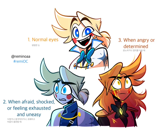 If you look closely at my drawing of Michael, you can spot three different versions of his eyes. #HazbinHotelMichael #remiOC