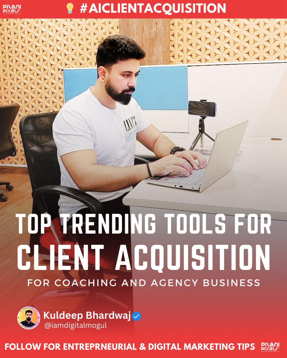 🚀 Want to elevate your Coaching or Agency business? 💼✨

9 Client Acquisition Tools:
1️⃣ Jasper AI
2️⃣ ChatGPT
3️⃣ Surfer SEO
4️⃣ ManyChat
5️⃣ Crystal Knows
6️⃣ Seamless.AI
7️⃣ Zopto
8️⃣ HubSpot AI
9️⃣ ActiveCampaign

#BusinessGrowth #Coaching #DigitalMarketing