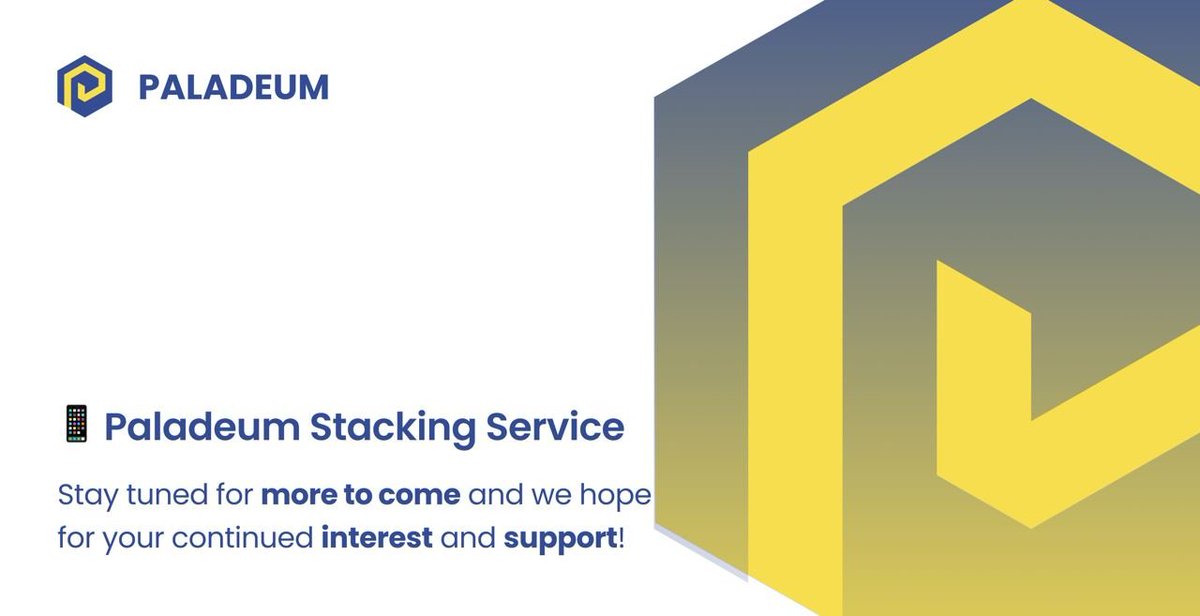 🚀 Exciting News! 

We are working on Paladeum's Staking Services! 🌟

💡 Why Stake with Paladeum?
✅ Earn Passive Income
✅ Support the Network
✅ Easy and Secure

Get ready to take your Paladeum investment to the next level and earn rewards while you hodl! 💰💎