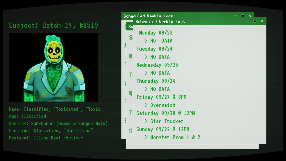 ToxicatedVT's tweet photo. I(ris) Has provided a schedule for yall of the upcoming week.

Shoutout to @IrisDLirio tho who really made this awesome layout and just everything cause we all know I definitely couldn't. https://t.co/oE0VIcEyRu