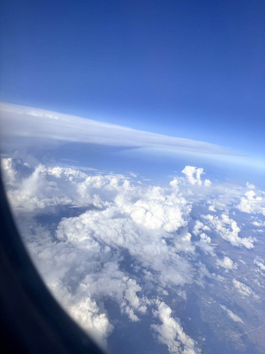 Catch one of these on the ground yesterday? Here they are from 35000 ft.. 
Flat top, huge anvil.. 
We were sitting for an hour on the runway too! #thunderstorms #ukweather