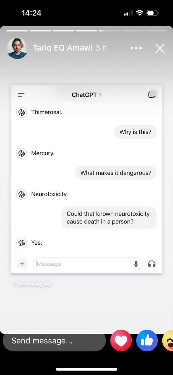 WooSpry's tweet image. This is a really interesting exchange between (ideologically Left) ChatGBT and a person named, “Tariq EQ Amawi” sent to me by a friend just now... 
#Vaccines #Aluminium #Thimerosal #Mercury #ChatGBT
1/2