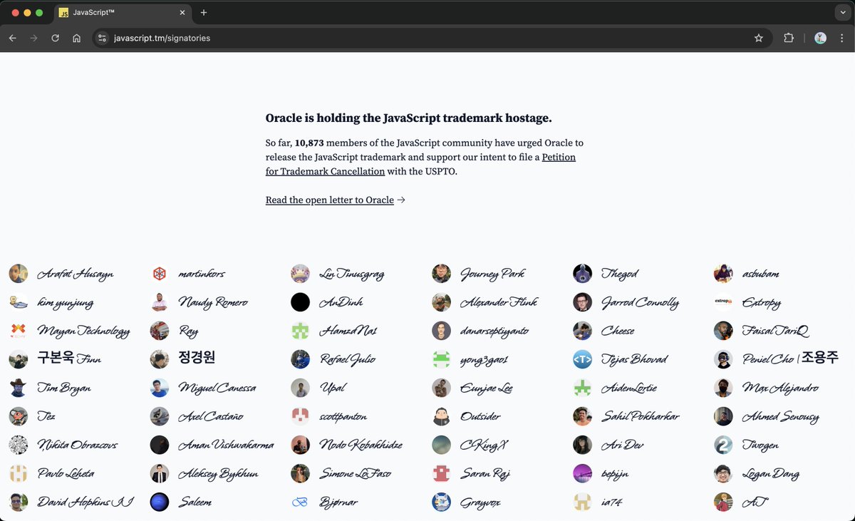 ArafatHusayn's tweet image. Sign a petition here to free JavaScript: javascript.tm

#FreeJavaScript