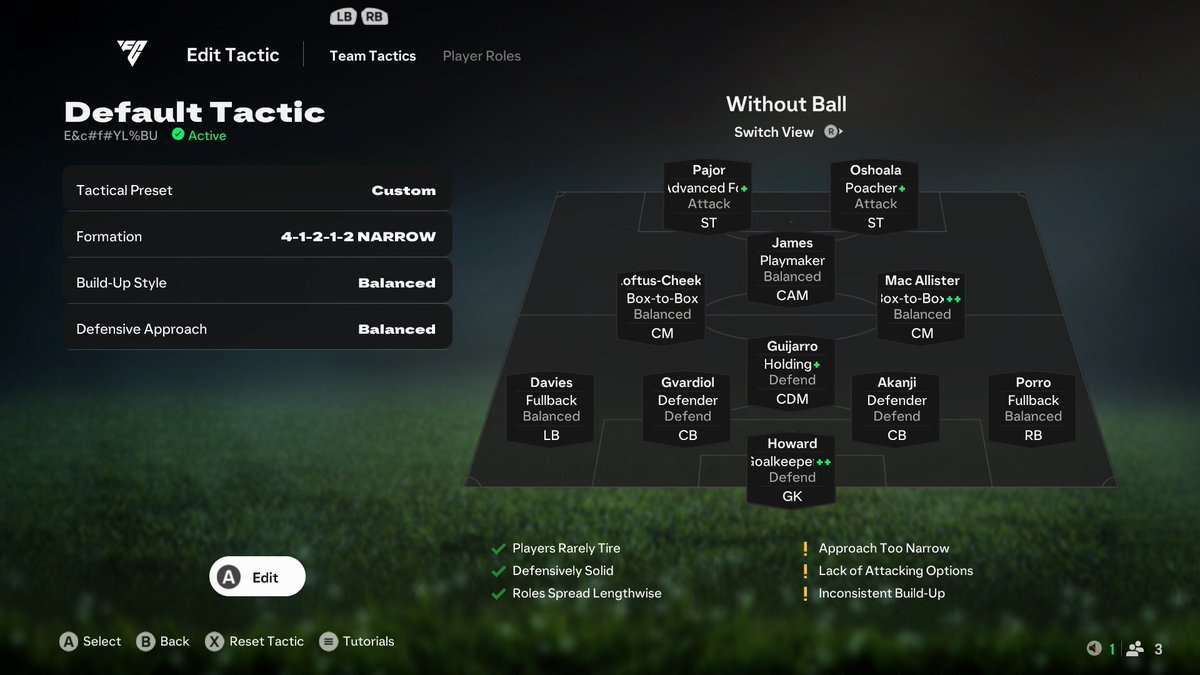 🚨 My new 41212(2) FC 25 Tactics

• ✅ Using in division 3 
• ✅ Extremely balanced 
• ✅ Defensively Strong 

The tactics code is - E&amp;c#f#YL%BU 🫡
