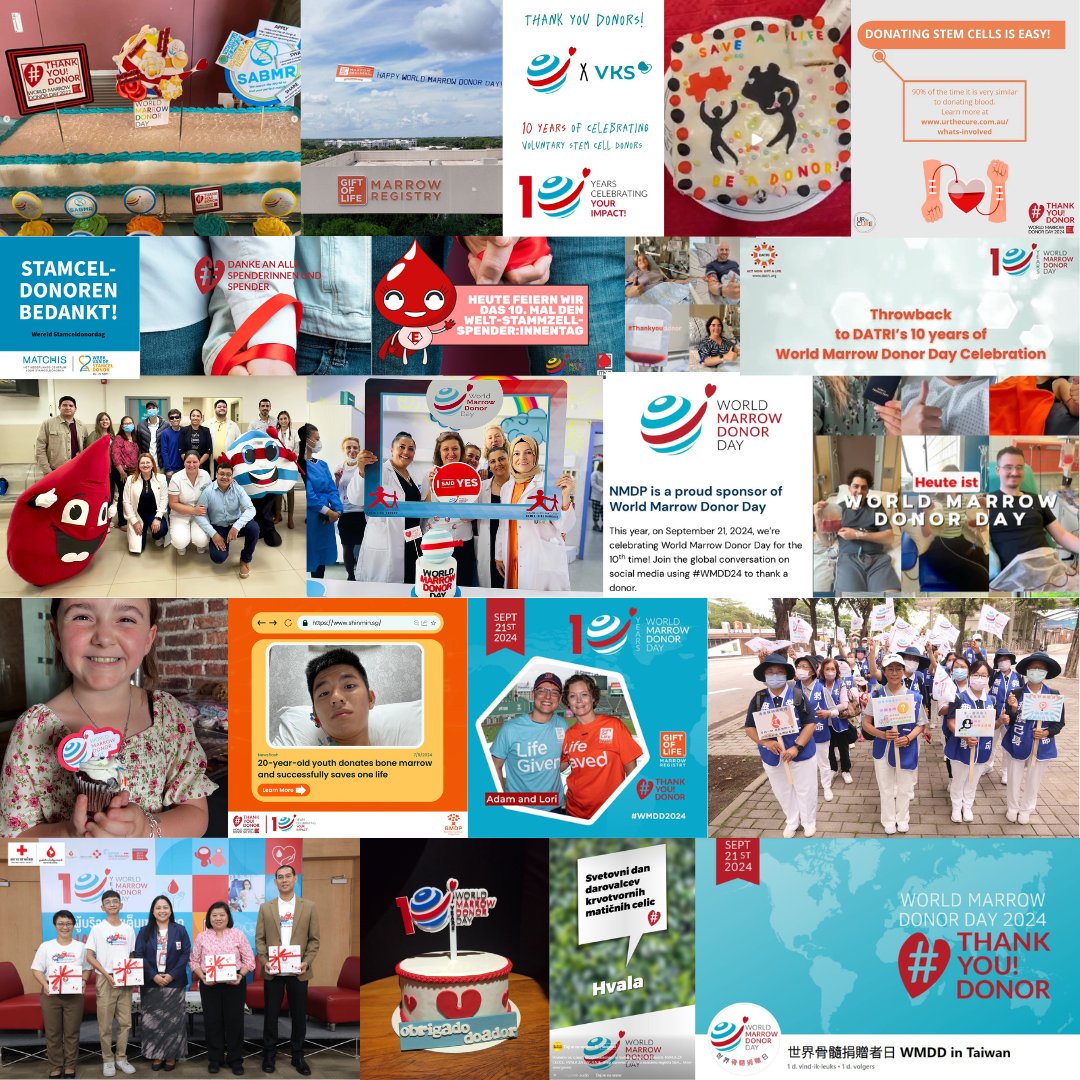 Thank you for sharing your stories with us  and for all the amazing activities that were organied to thank donors and to recruit new donors.

#wmdd24 #wmdd #thankyoudonor #wmddcakeoff #wmddtrowback #cheersto10years

Also big thanks to <a href="/nmdp_org/">NMDP</a> and <a href="/GiftofLife/">Gift of Life</a> for their support!