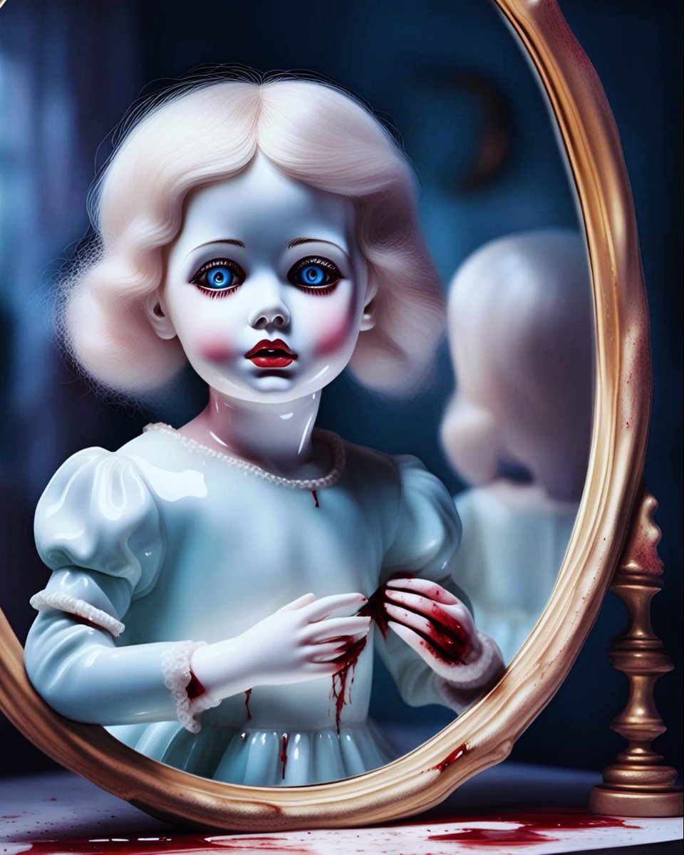 Te observa sin pestañear, mientras sus ojos de cristal van reflejando un vacío que parece eterno. En vano, intenta reparar las fracturas de su delicado cuerpo ante un espejo inexistente. 

Entonces ¿Quién está realmente roto, la muñeca o tú?