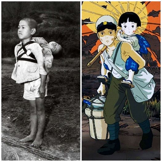 zamirmohyedin's tweet photo. Orang selalu kaitkan kedua-dua gambar ini. Sebenarnya, kedua-dua gambar ini tak berkait tapi berkongsi tema yang sama. 

Gambar kiri dari Pengeboman Nagasaki dan Grave of Fireflies dari Pengeboman Kobe. 

Nak cerita asal-usul cerita Grave of Fireflies. https://t.co/VZrqNmR5tb