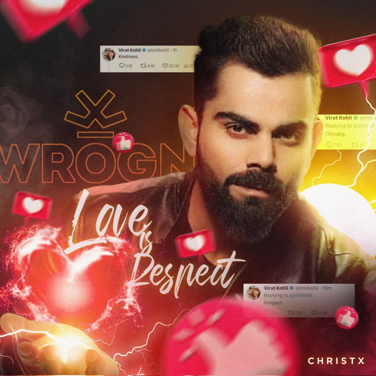christxdigitals's tweet photo. #loveisrespect - wonderful campaign by @StayWrogn and @imVkohli ❤️
Created by @christxdigitals 
#christxdigitals #wrogn #ViratKohli #marketing https://t.co/SfYagVhrnw