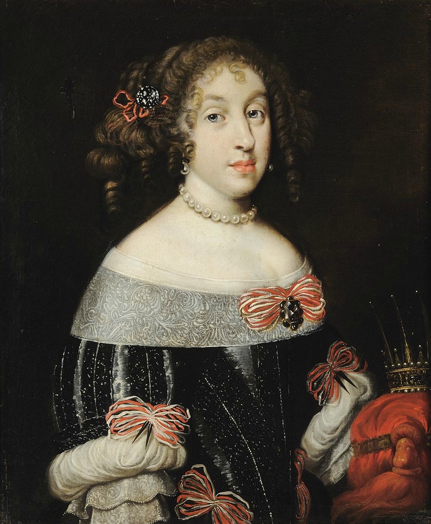 Florentine school - Unidentified painter - Marguerite Louise d'Orléans (1645-1721), Grand Duchess of Tuscany with the Tuscan grand ducal crown.