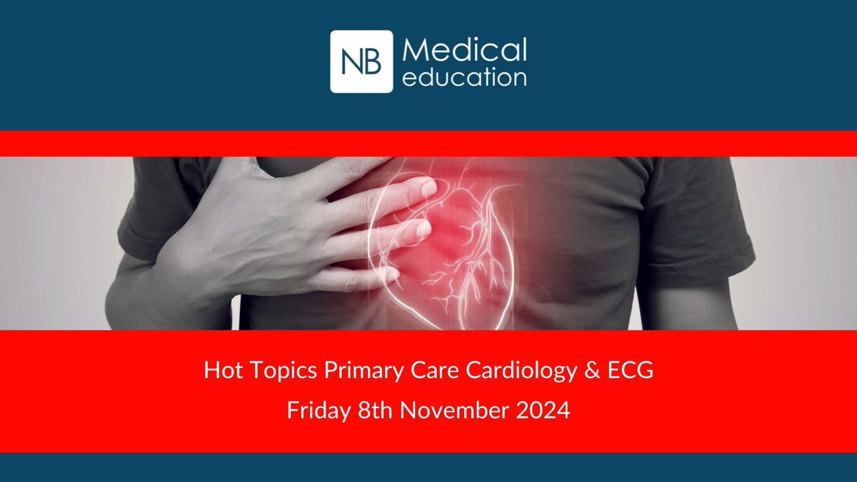 GPHotTopics's tweet photo. Looking for a Primary Care Cardiology update?

We have a live course running on Friday 8th November - why not come and join us?

https://t.co/qrPm15vVfA 

#PrimaryCare #ECG #Cardiology #HotTopics https://t.co/5iycuRiPd4