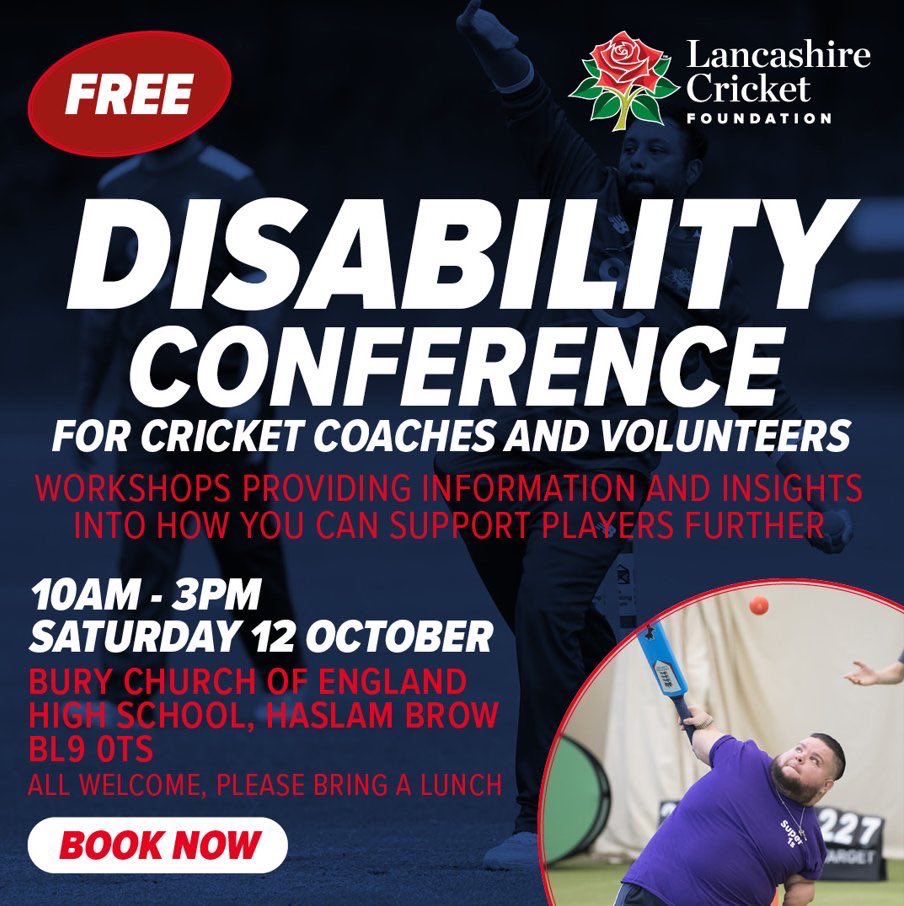 Please can you all share for a very good friend of mine <a href="/lancscricket/">Lancashire Cricket</a>  <a href="/LancsCricketFDN/">Lancashire Cricket Foundation</a> 
<a href="/LancsCricketWMN/">Lancashire Women</a> 

Great opportunity for coaches and volunteers Email alayton@lancashirecricket.co.uk

booking.ecb.co.uk/47LWA9