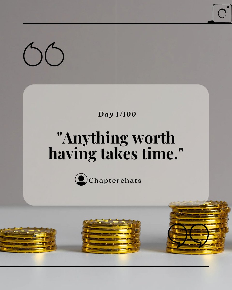 thechapterchats's tweet image. Day 1/100 of suvichar
Spend time with Time.
#chapterchats #books #quoteoftheday @thechapterchats
#trending #writing #RiseAbove #Resilience #Motivation #Inspiration #LifeLessons #time
 #ProblemSolving #MentalStrength #valueoftime