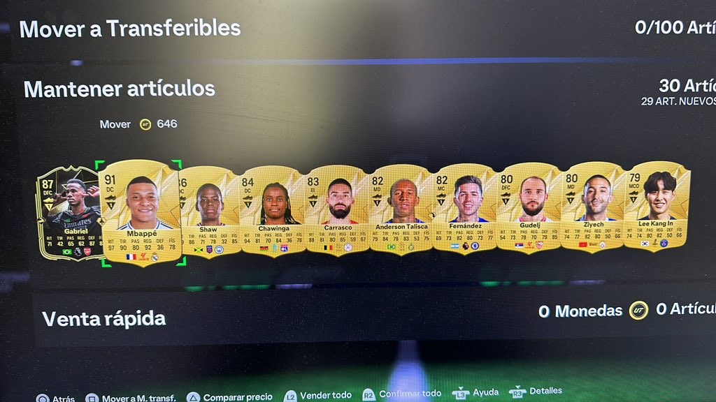 Vendo cuenta con Mbappe transferible (o las monedas), mas info al MD