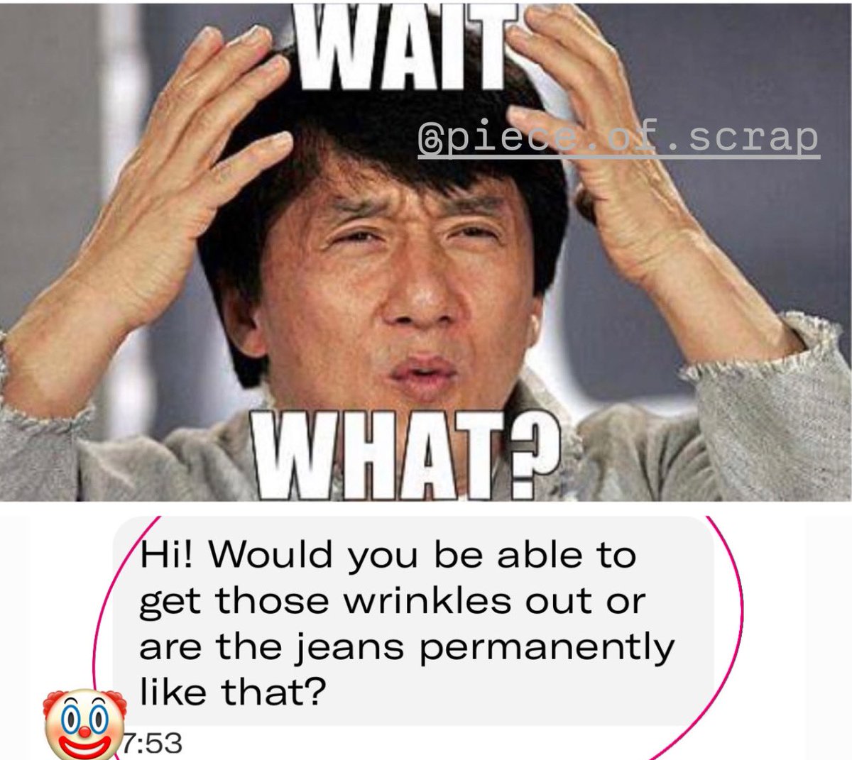 piece_of_scrap's tweet image. “Would you be able to get those wrinkles out?” 👉🏻 How would you reply to this from a Depop shopper? 
.
Check out my Depop shop 🛍 depop.app.link/ih5BTW465Mb
.
#askmeanything #SundayFunday #dumbquestions  #depop #reseller #depopseller @depop #reseller #wrinkles #laundry