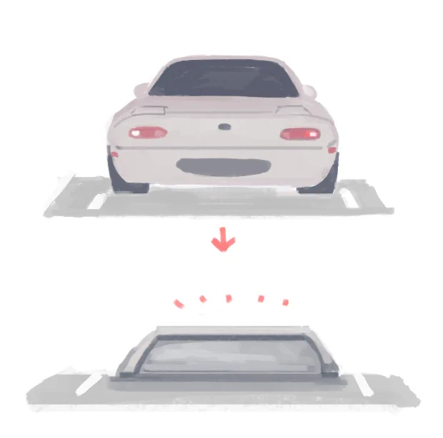 駐車場に抜け殻だけ置いてある 