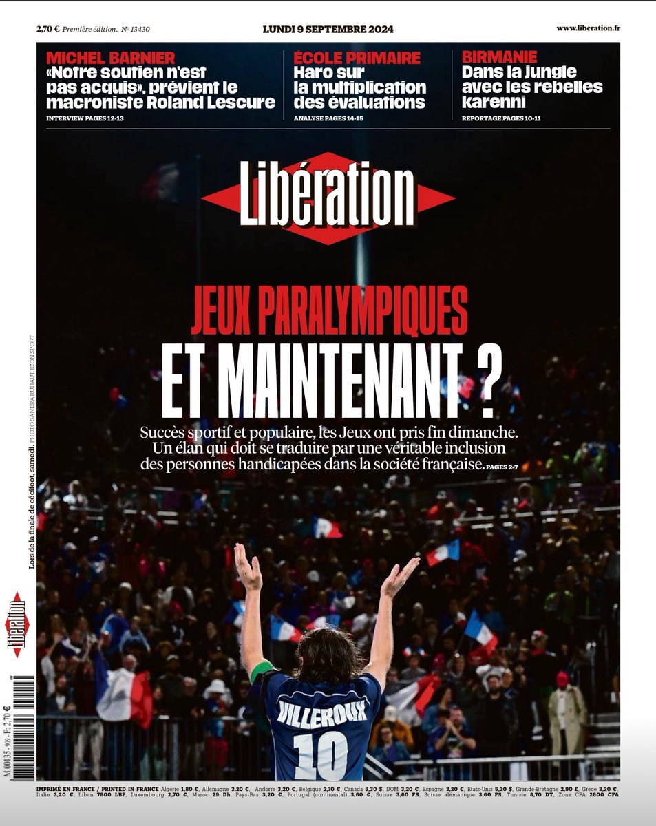 Florian Deygas (@flodeygas) on Twitter photo Vous vous rappelez de la superbe Une de <a href="/libe/">Libération</a> après les paralympiques ? J’avais dit que ces jeux ne changeraient rien à notre quotidien, mais jamais je n’aurais imaginé qu’un gouvernement irait jusqu’à supprimer entièrement un ministère dédié aux personnes en situation de Vous vous rappelez de la superbe Une de <a href="/libe/">Libération</a> après les paralympiques ? J’avais dit que ces jeux ne changeraient rien à notre quotidien, mais jamais je n’aurais imaginé qu’un gouvernement irait jusqu’à supprimer entièrement un ministère dédié aux personnes en situation de