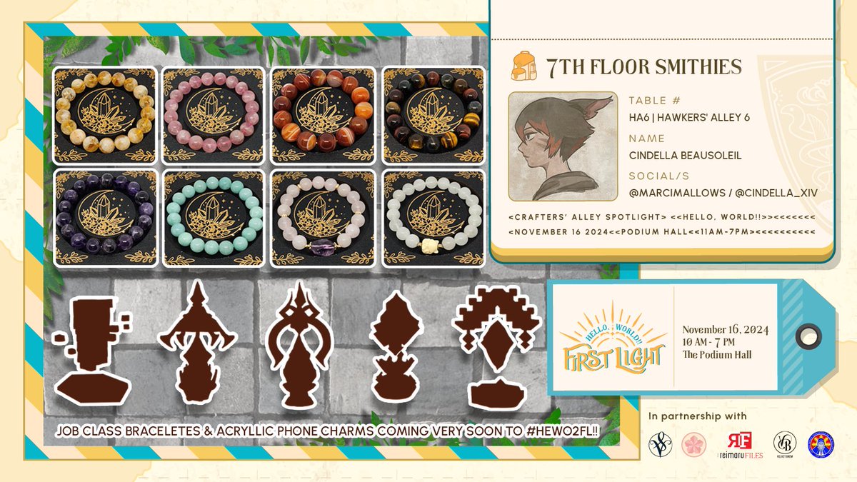 Cindella Beausoleil (<a href="/marcimallows/">Marcimallows</a>/<a href="/Cindella_XIV/">Cindella Beausoleil ☀️</a>), Lead Explorer for the 7th Floor Smithies Exploration Team! I do the deep dungeon dives and traverse new areas while making sure all is clear. We've unearthed precious artifacts to bring to #HeWo2FL – hope to see you there!