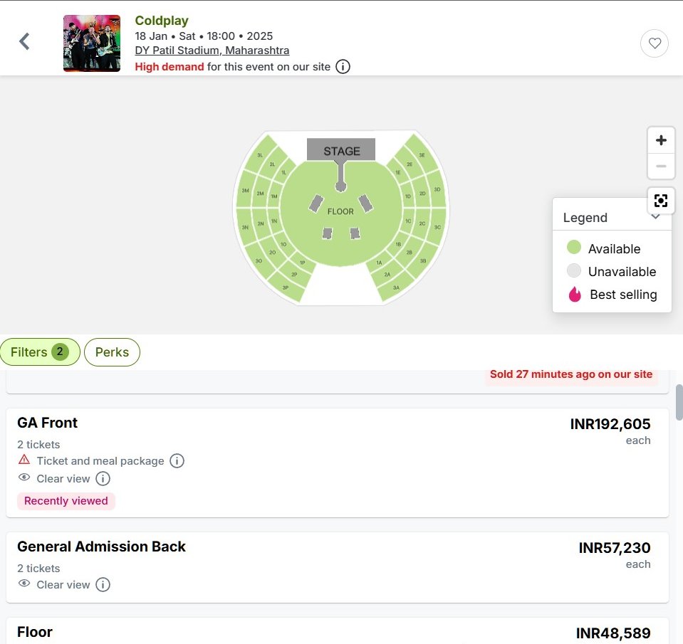 YashDixit96's tweet photo. #BookMyShow #viagogo #Coldplayindia tickets have become currency now. People are not in the queue for their passion for Coldplay but to make quick bucks. https://t.co/AZG073uPOr