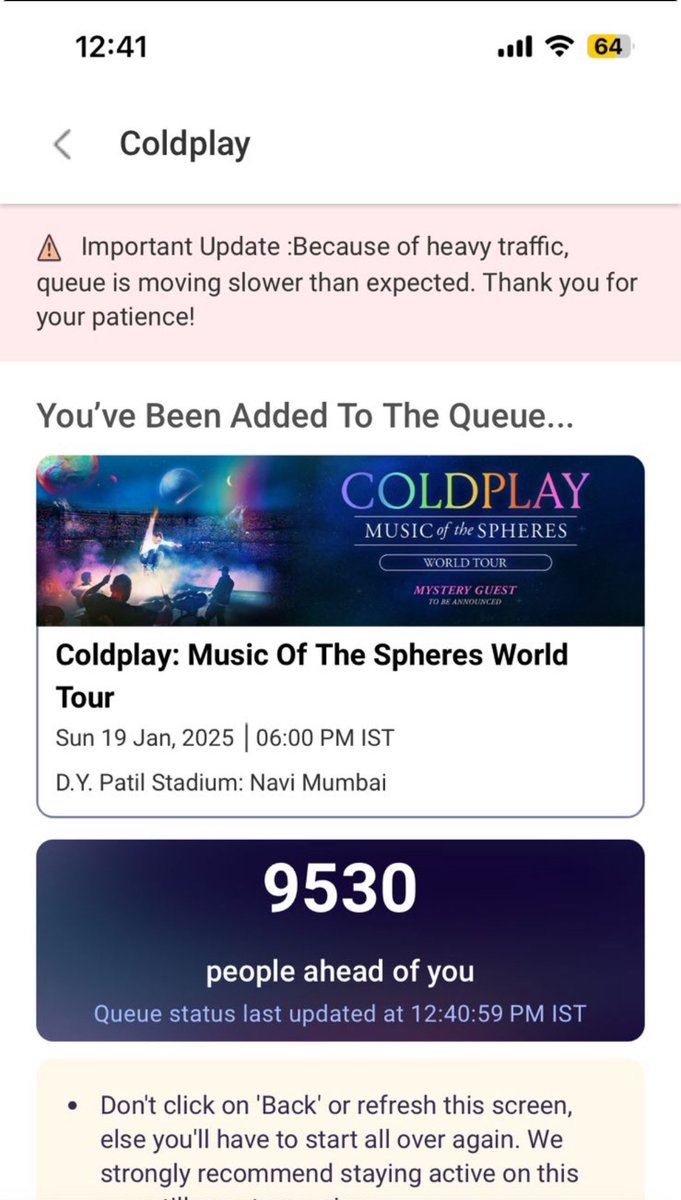 bullseyetradeX's tweet photo. #coldplayindia
Is it my turn for coldplay ticket yets?
#coldplay
#bookmyshow
#musicofthesphere https://t.co/sAua9CSNM9