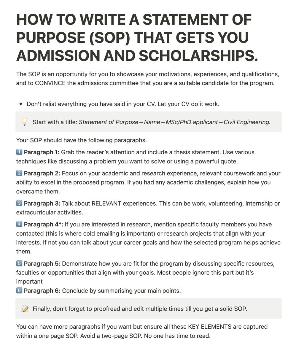HOW TO WRITE A STATEMENT OF PURPOSE (SOP) THAT GETS YOU ADMISSION AND SCHOLARSHIPS