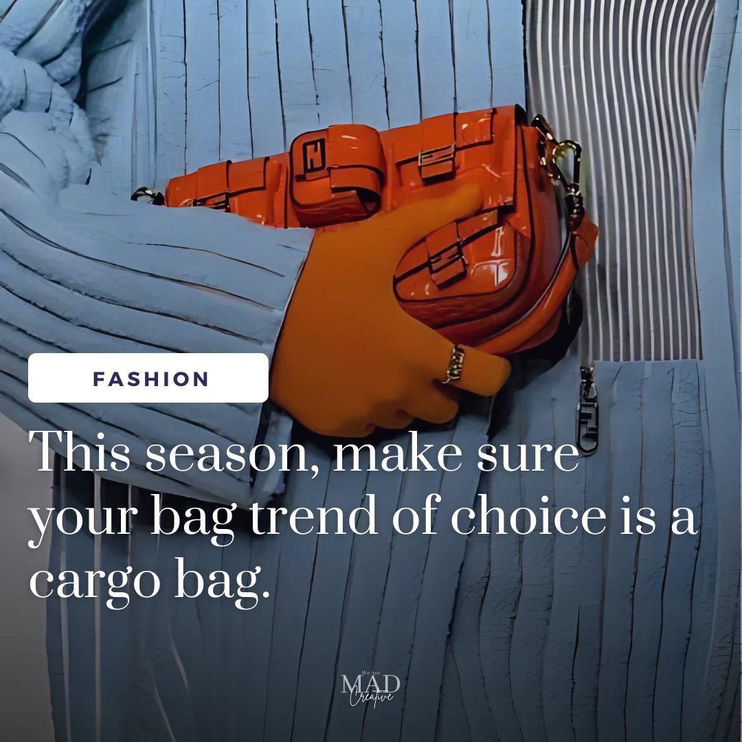 mad_are32506's tweet image. This season, cargo bags are the must-have trend to complete your look! 🍂 Stylish and functional, they’re perfect for all your seasonal adventures. Will you be rocking the cargo chic?

#autumnfashion #cargobag #fashiontrends #styleupdate #fallaccessories #trendalert