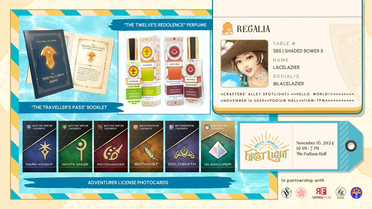 Regalia FC's guildmaster, Esmeraude Diamandis (<a href="/lacelazier/">💙 Lace 💙 @ Saccharine Snowfall</a>), traveled to Tural to experience its wonders. This crafting primal with a keen eye for business navigated Tuliyollal's bustling markets to find the deal of a lifetime! Come see what she has in store for you at #HeWo2FL!